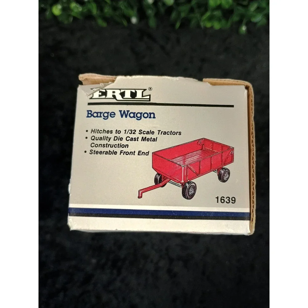 ERTL Barge Wagon 1/32 Scale Die Cast Metal Farm Toy 1639 Vintage 1988 Red Boxed
